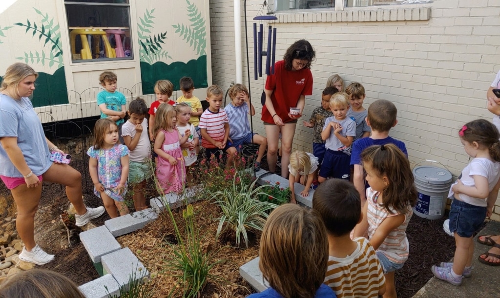 Parishioner creates learning garden for preschool as part of Girl Scout Gold Award project.